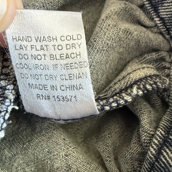 Oli & Hali Womens Denim Hooded Sweatshirt Jacket Button Cropped Layered Boho L - Picture 6 of 8